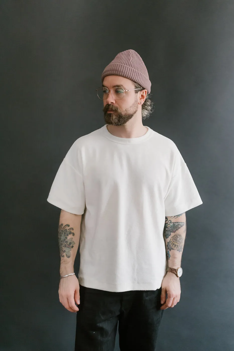 Fons Boxy Fit Towel T-Shirt - Ecru