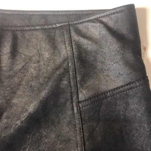 Free People Black Heatwave Faux Suede Biker Shorts