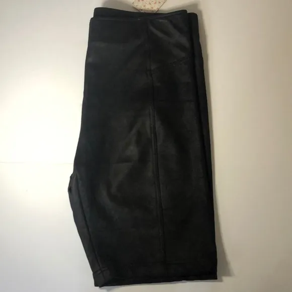 Free People Black Heatwave Faux Suede Biker Shorts