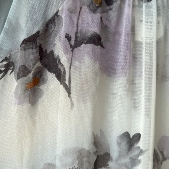 Free People Intimately Sheer Midi Waterfalls Slip Dress Ivory Gray Floral M
