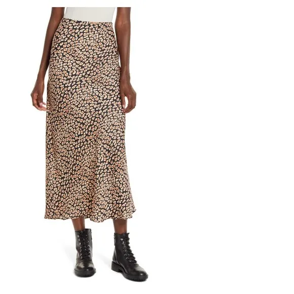 Free People Monterey Print Slip Skirt