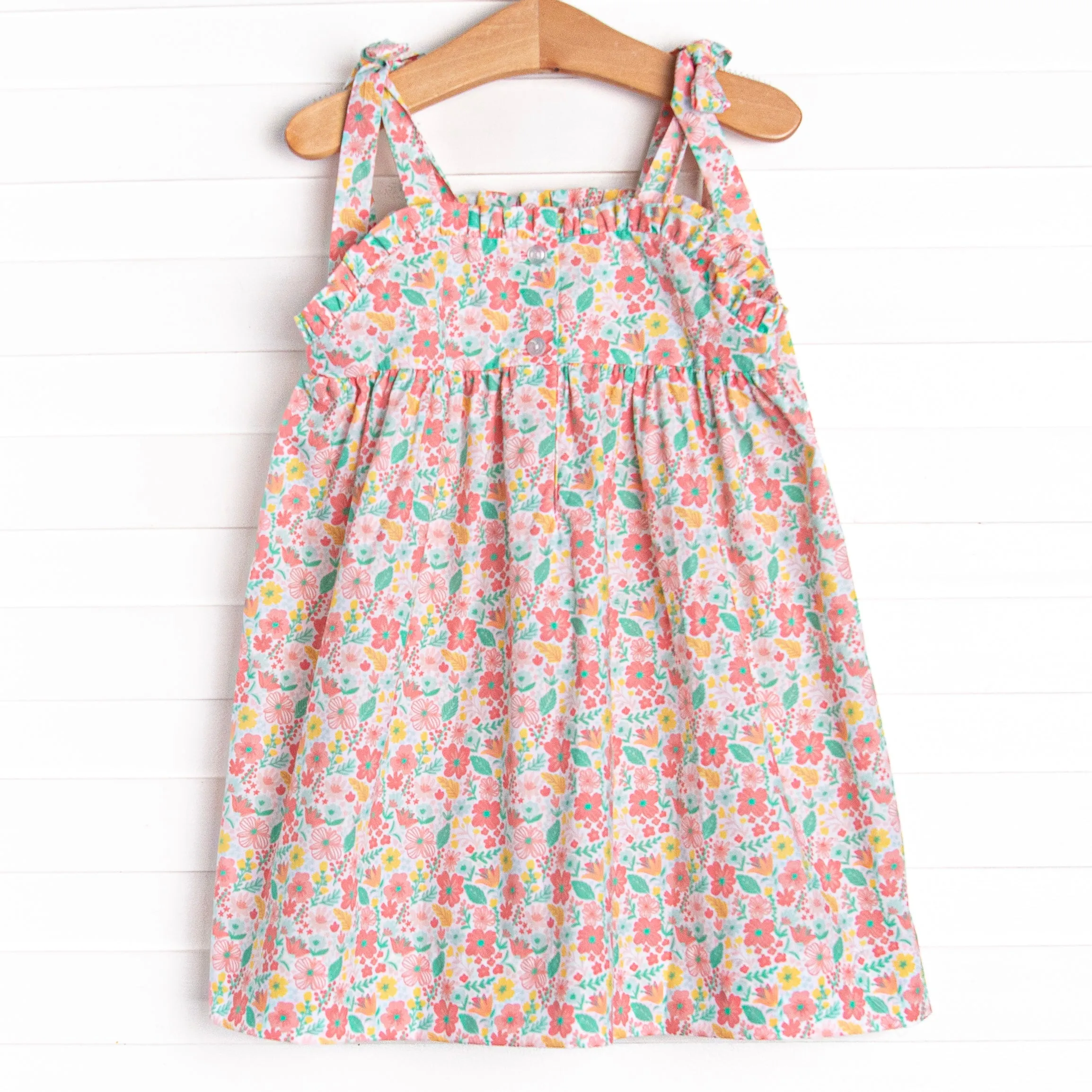 Garden Flutters Smocked Dress, Pink