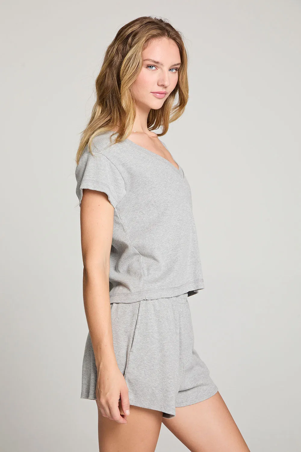 Gator Heather Grey V Neck Tee