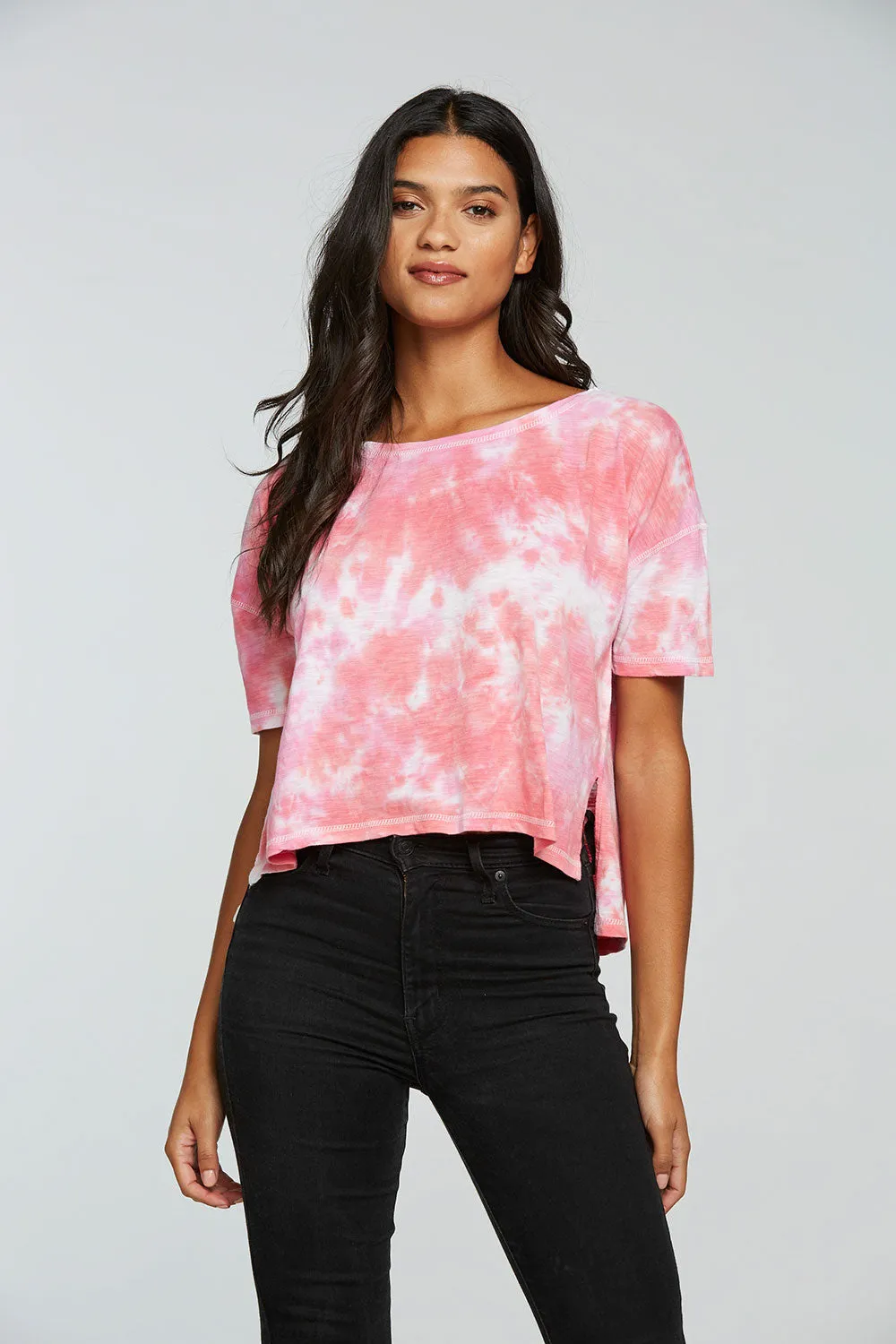 Gauze Jersey Boxy Short Sleeve Hi Lo Tee