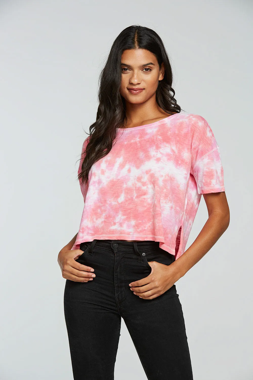 Gauze Jersey Boxy Short Sleeve Hi Lo Tee