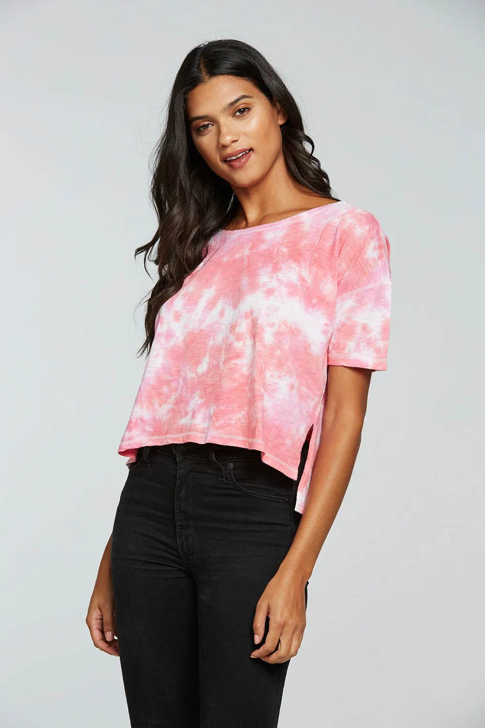 Gauze Jersey Boxy Short Sleeve Hi Lo Tee