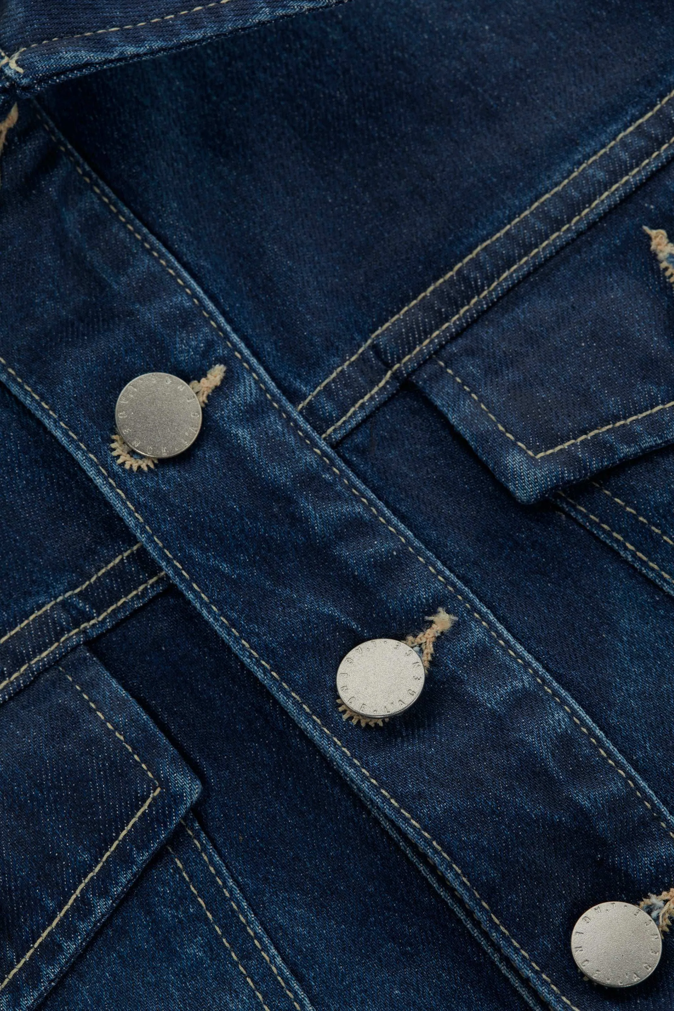 Genevie Coated Cropped Denim Jacket