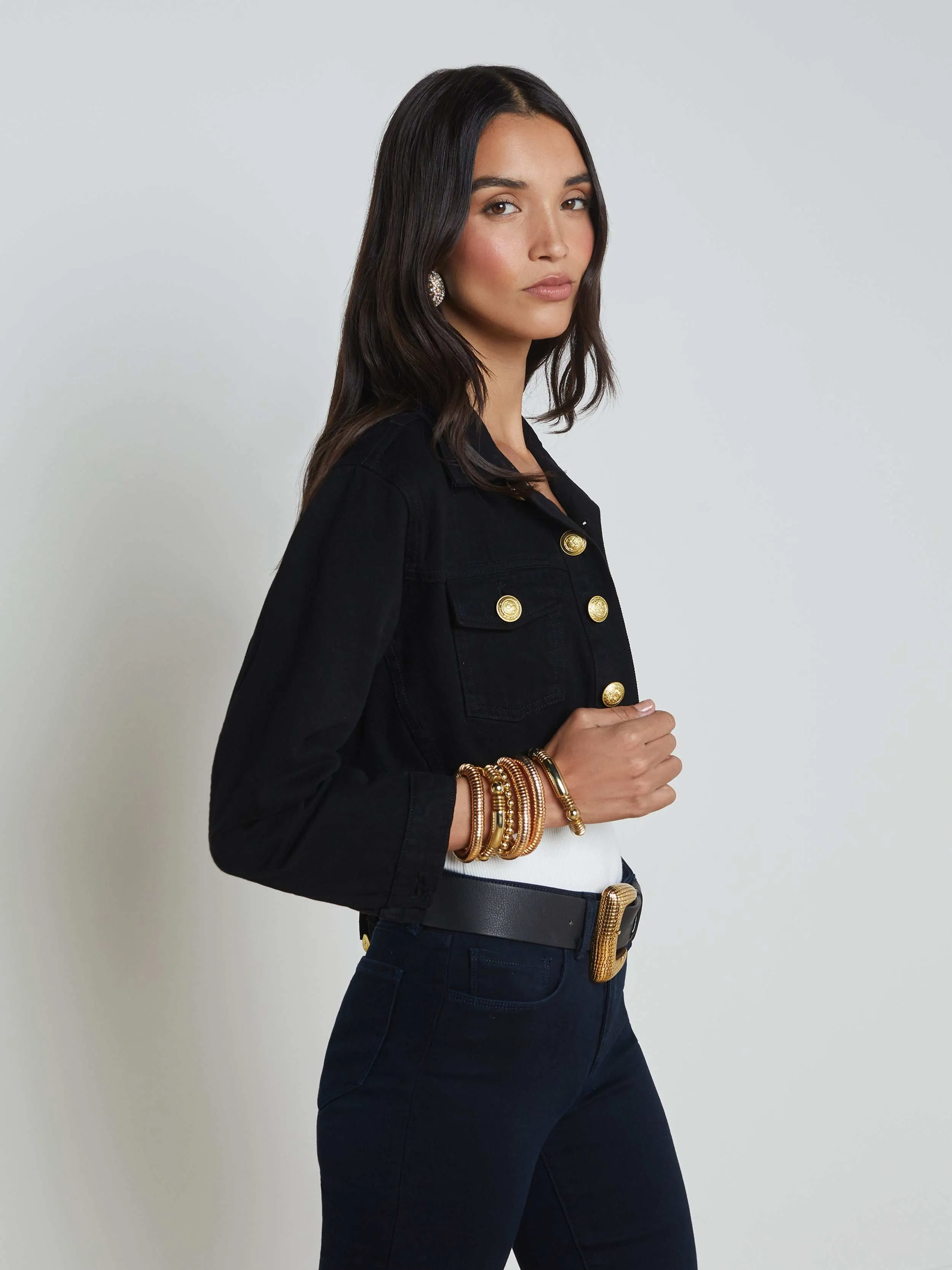 Genevie Cropped Denim Jacket
