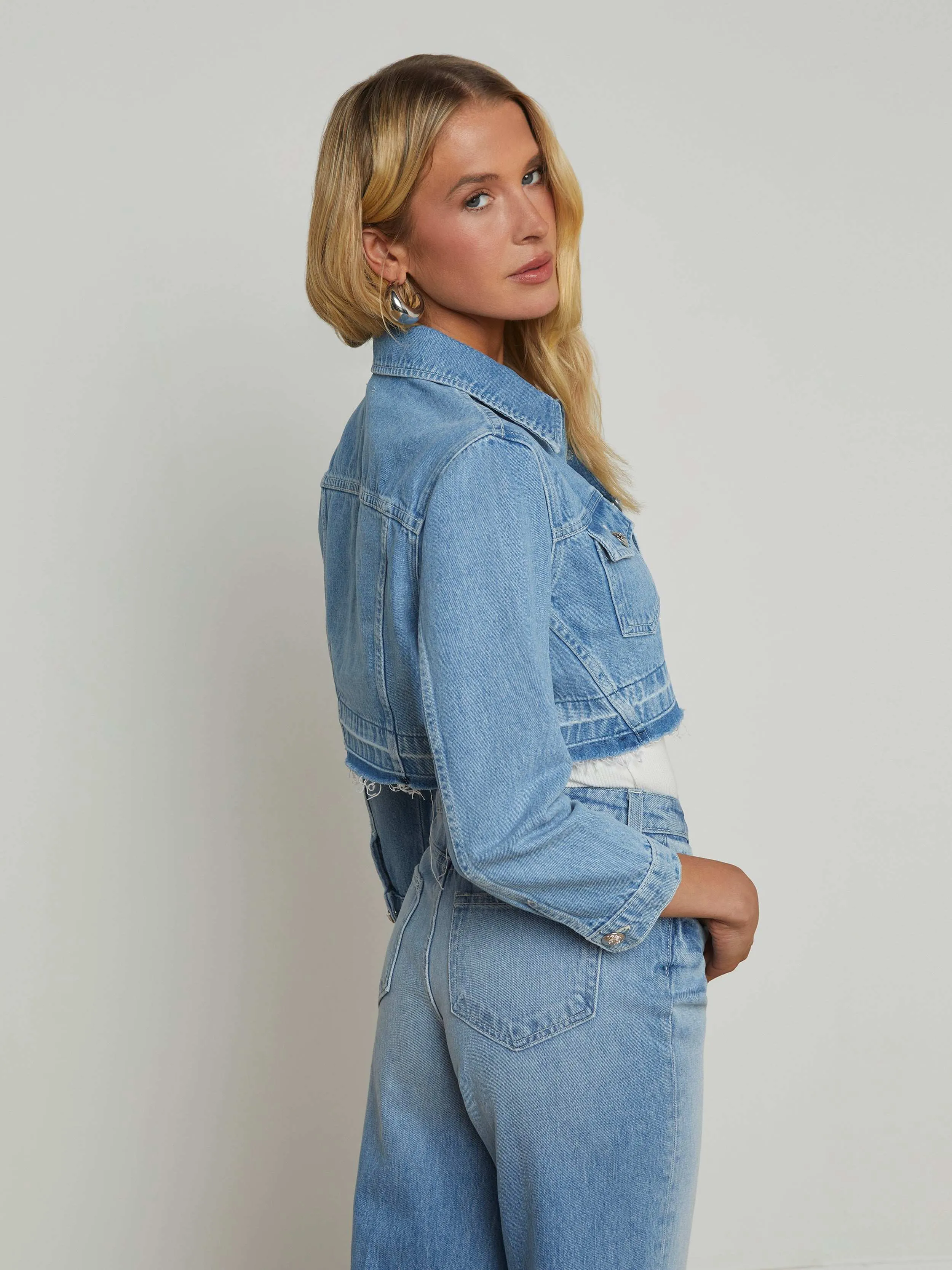 Genevie Cropped Denim Jacket