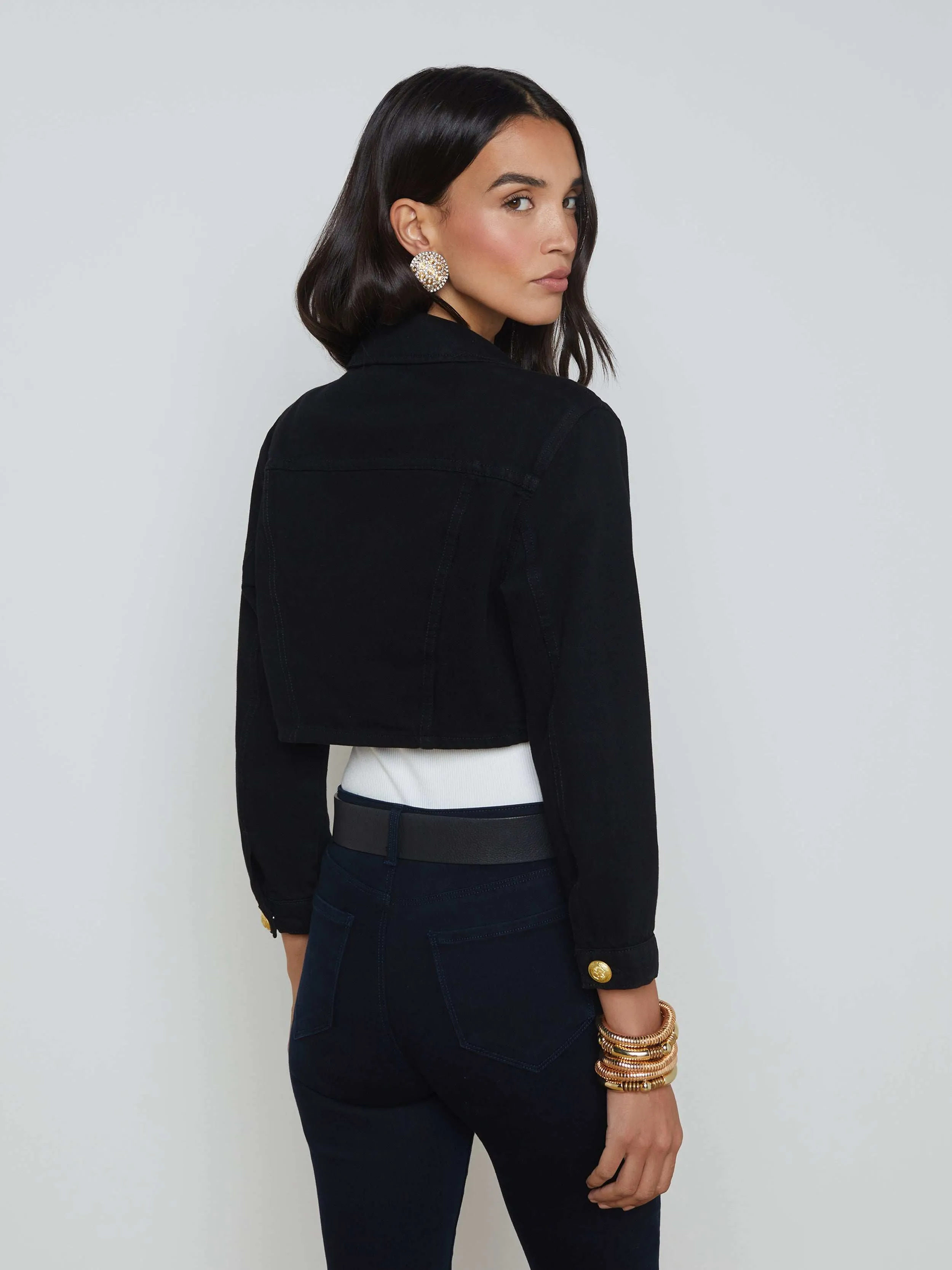 Genevie Cropped Denim Jacket