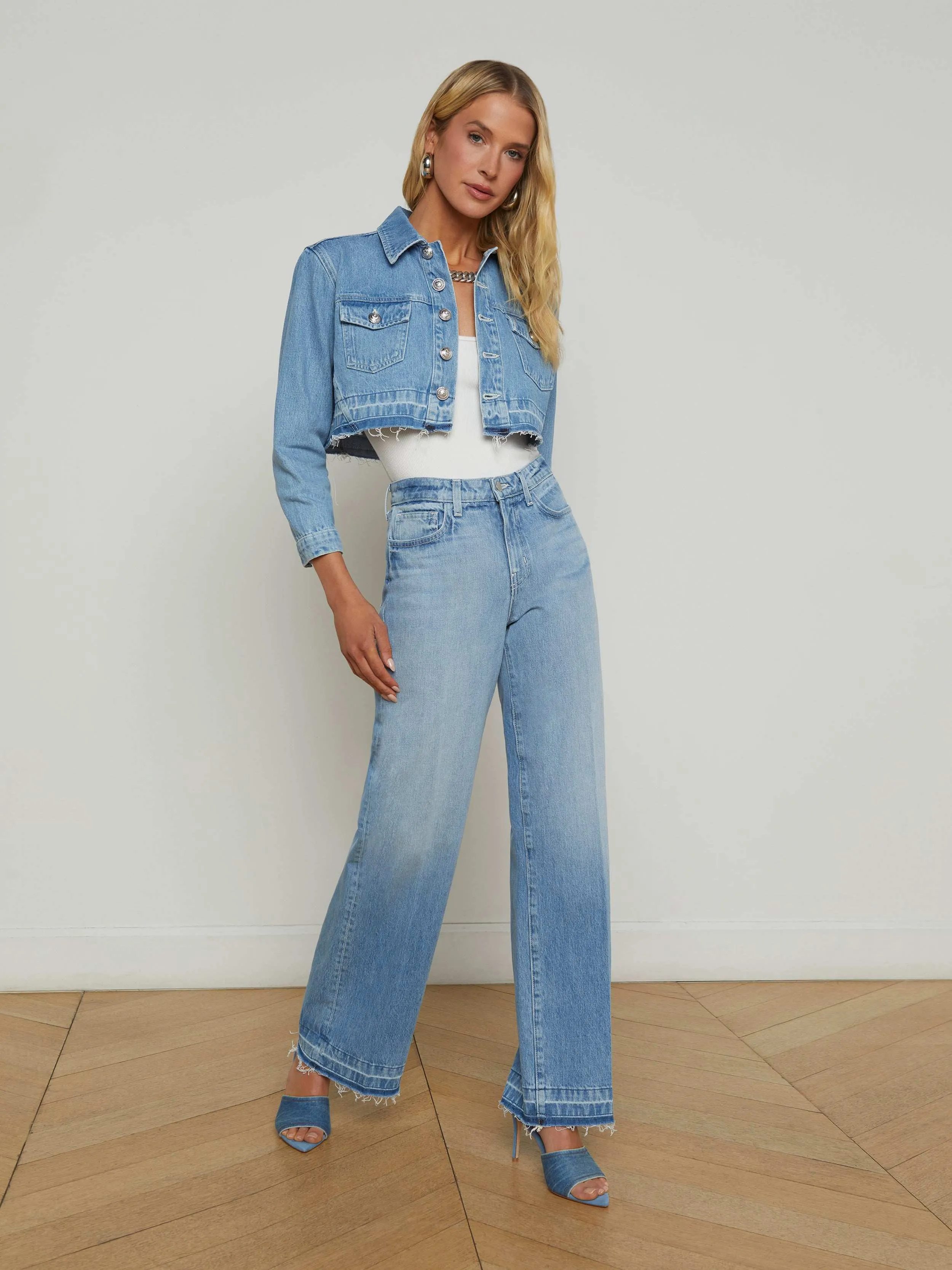 Genevie Cropped Denim Jacket