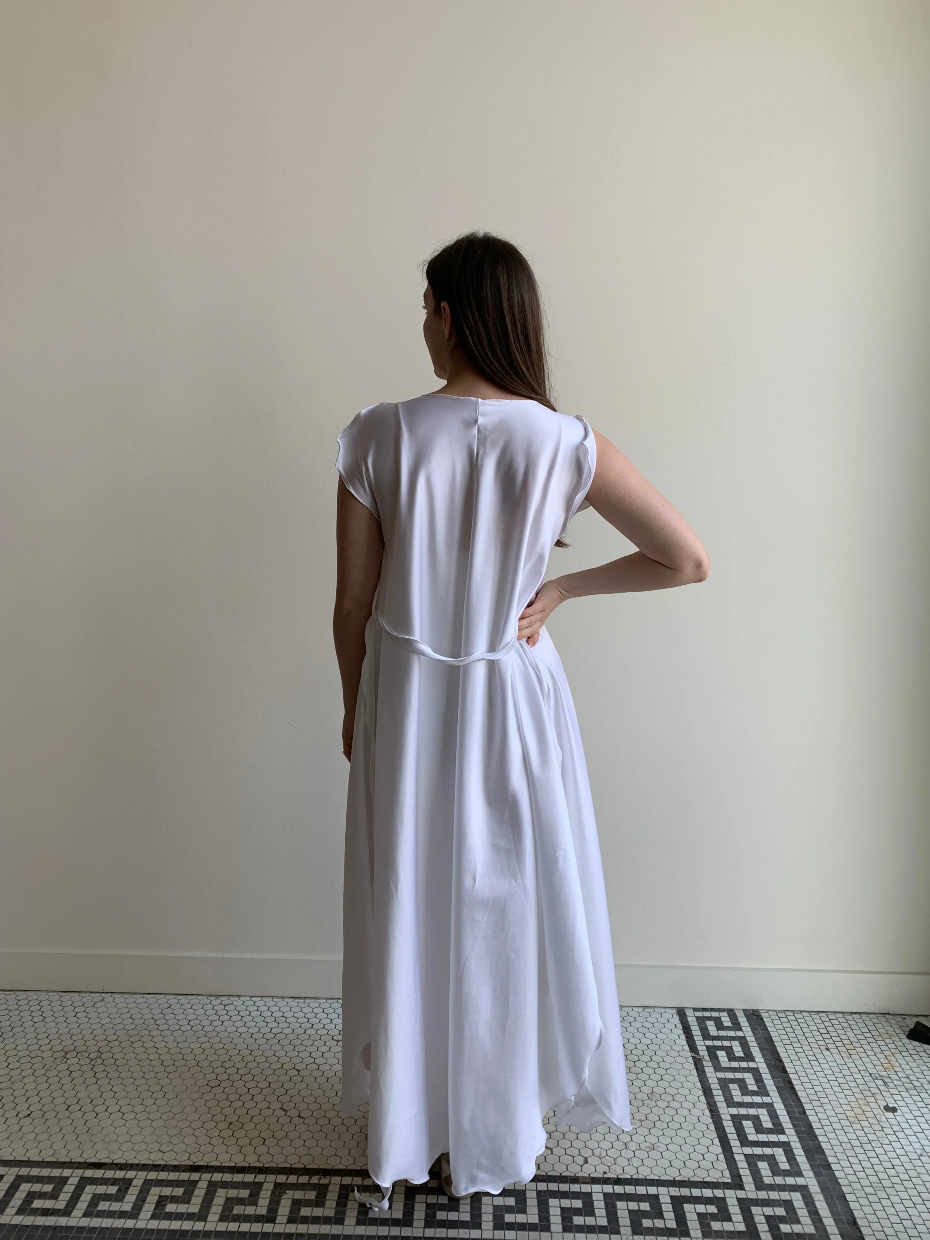 Georgette Trabolsi satin slip dress set