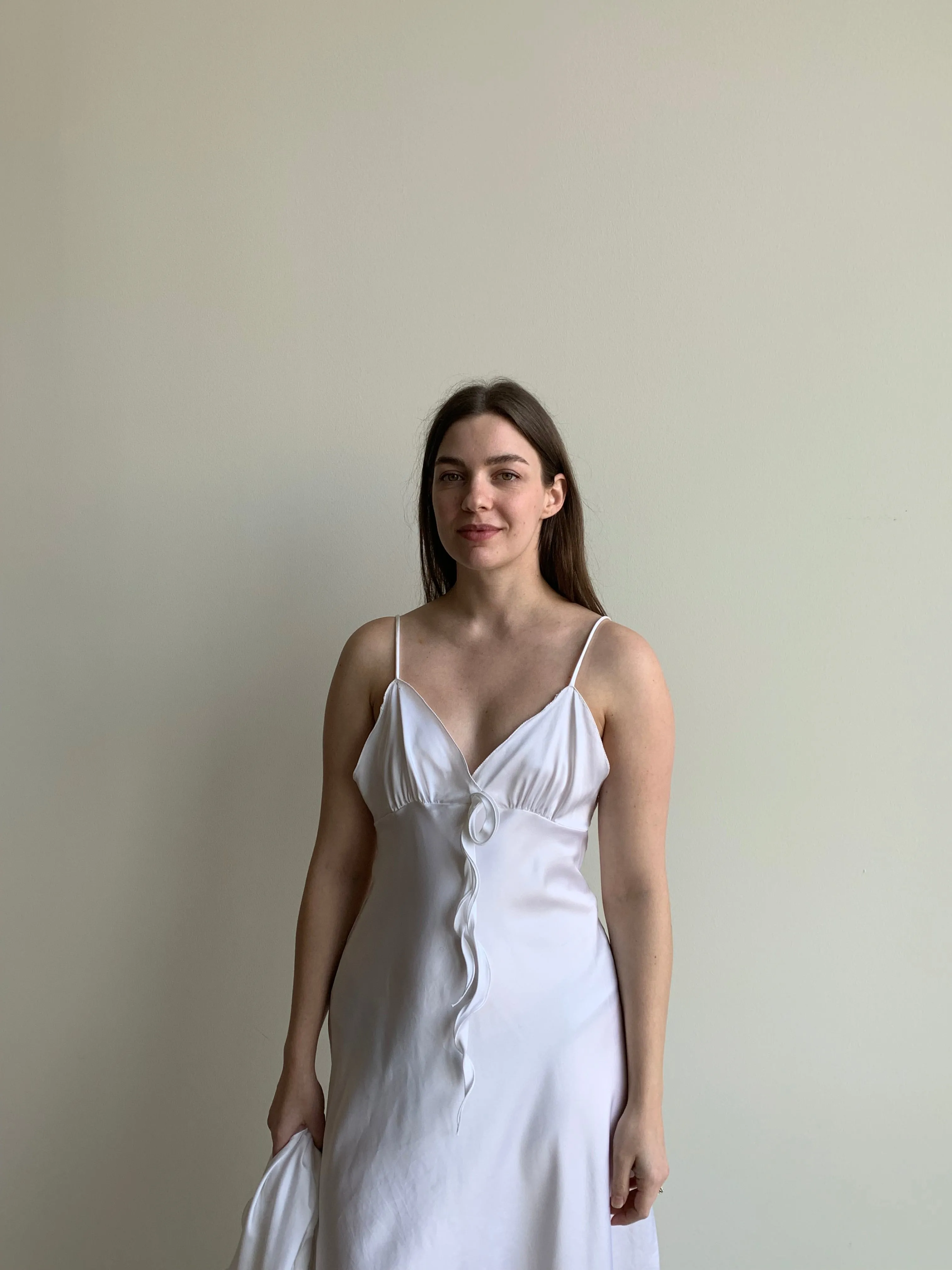 Georgette Trabolsi satin slip dress set