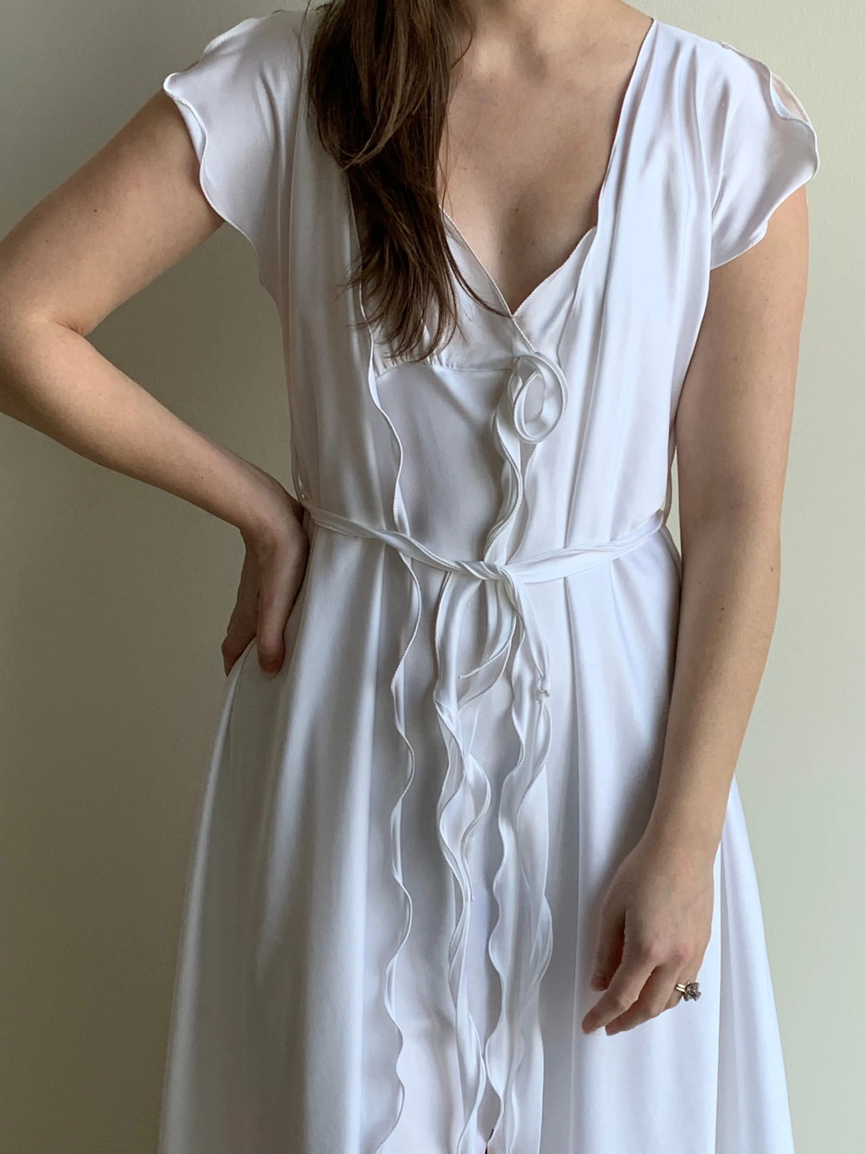 Georgette Trabolsi satin slip dress set