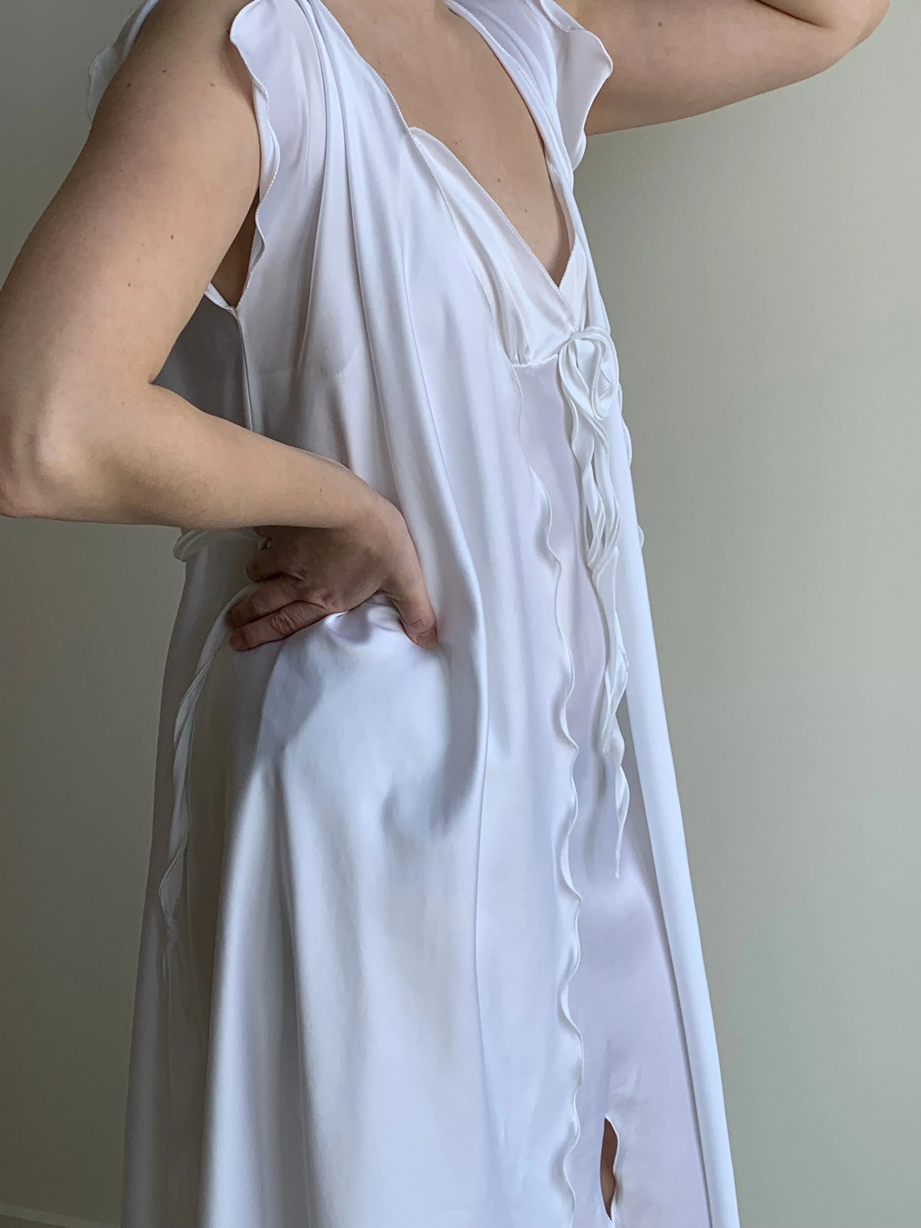 Georgette Trabolsi satin slip dress set
