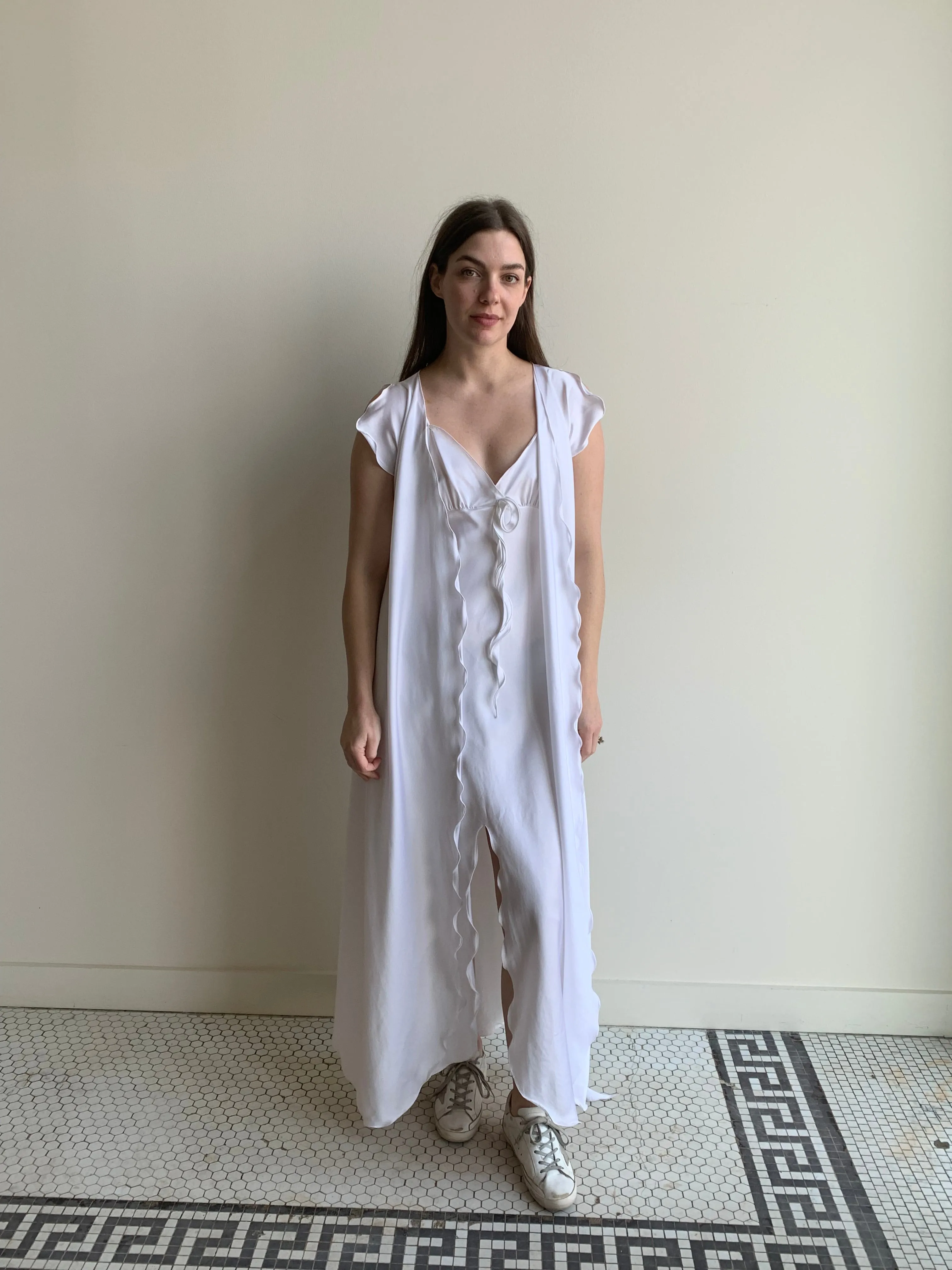 Georgette Trabolsi satin slip dress set