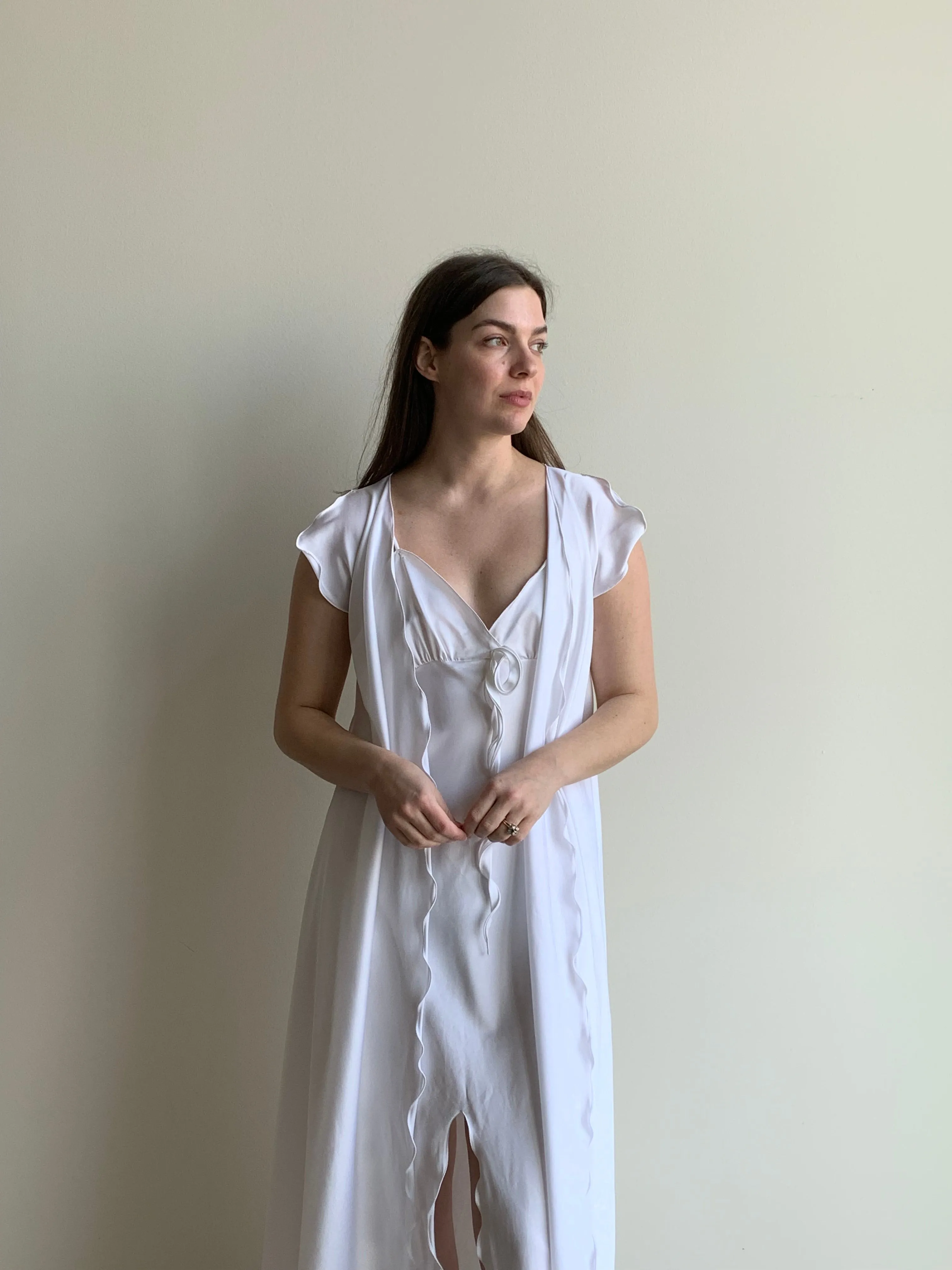 Georgette Trabolsi satin slip dress set