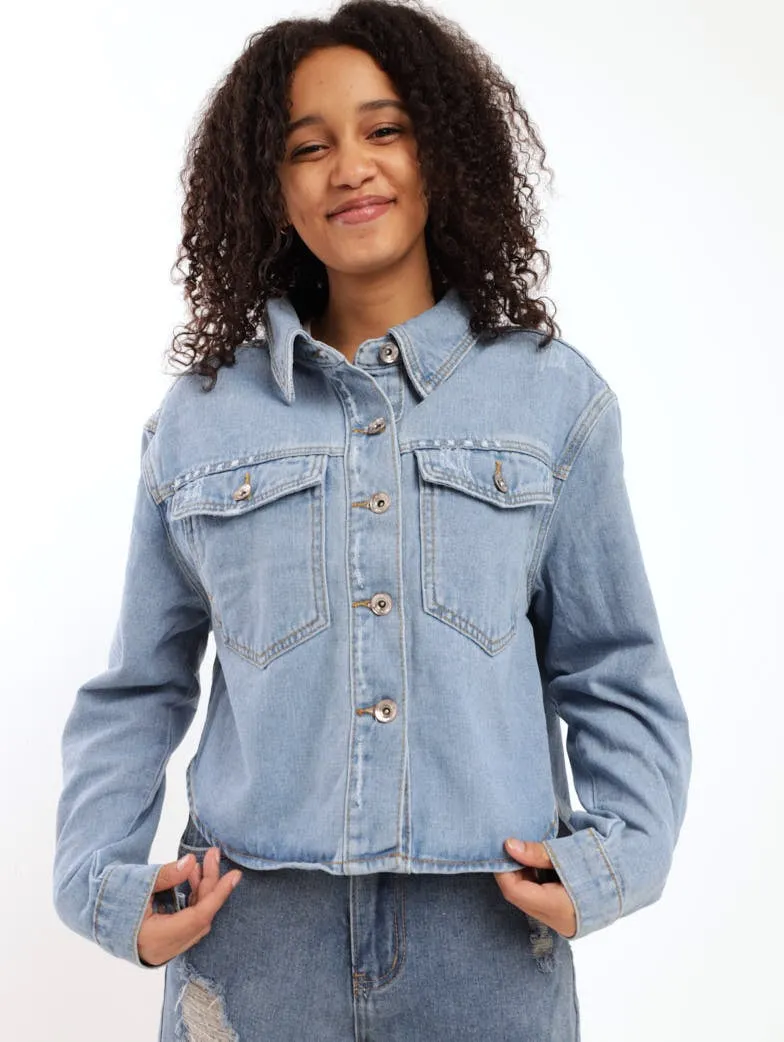 Girls Shacket - Demin