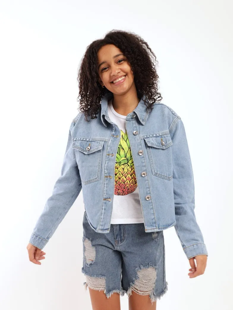 Girls Shacket - Demin
