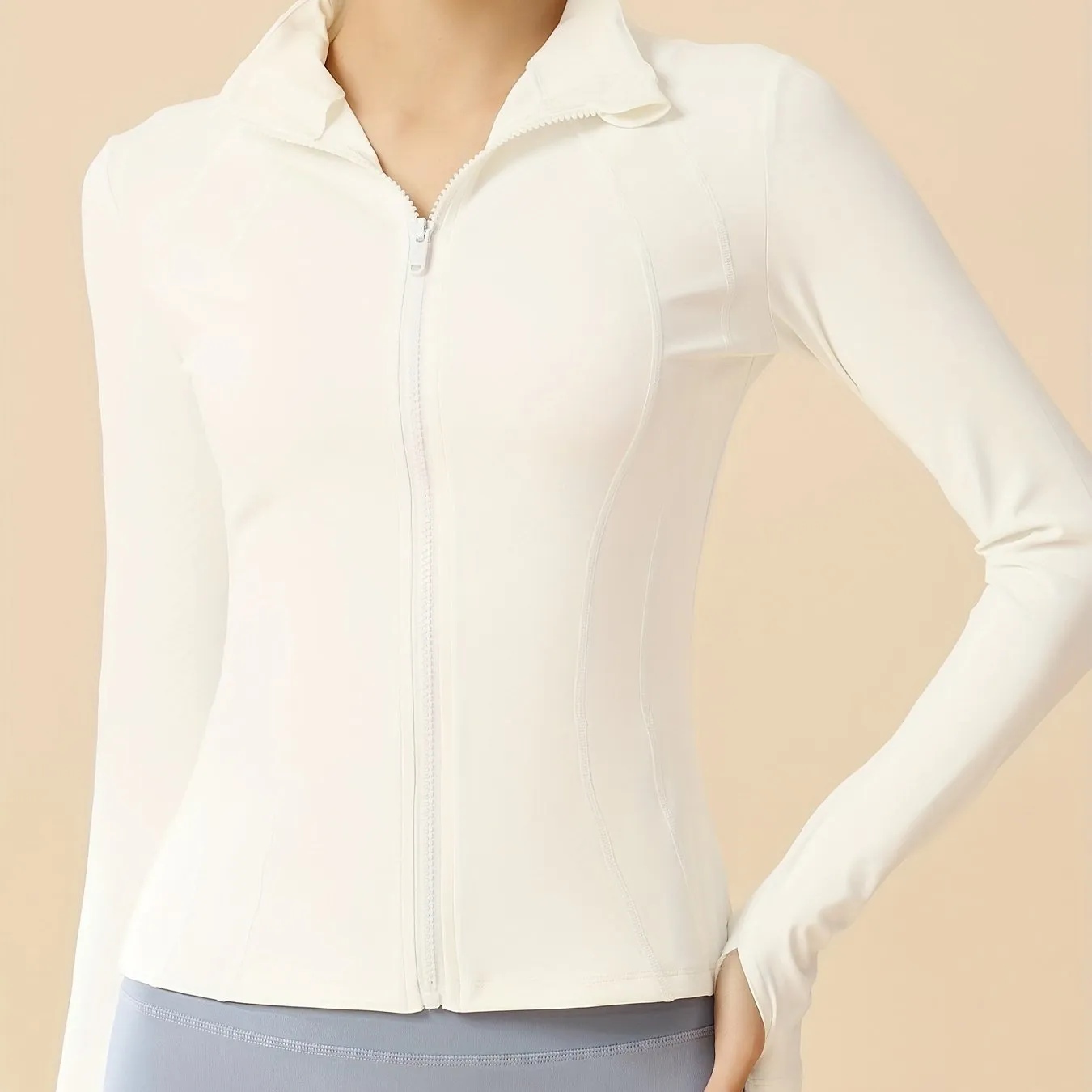 Grace | Cropped sportjack met ademende stof en staande kraag