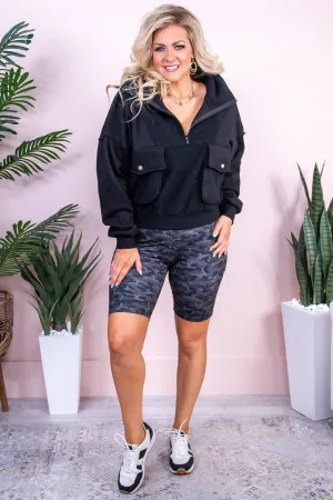 Gray Camouflage Biker Shorts - I1531GCA