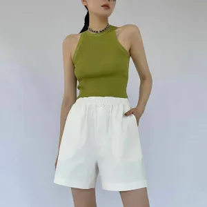 Green Flat Knit Tank