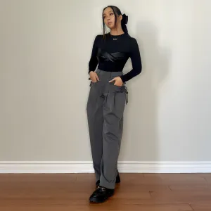 Grey Trousers with Bow