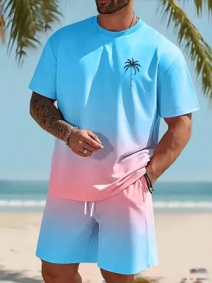 Hawaiian Style Men's T-Shirt & Beach Pants Set