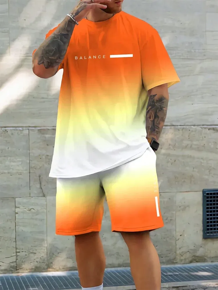 Hawaiian Style Men's T-Shirt & Beach Pants Set