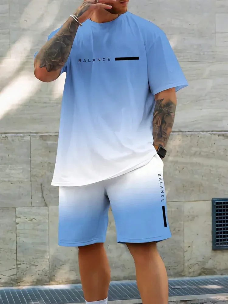 Hawaiian Style Men's T-Shirt & Beach Pants Set