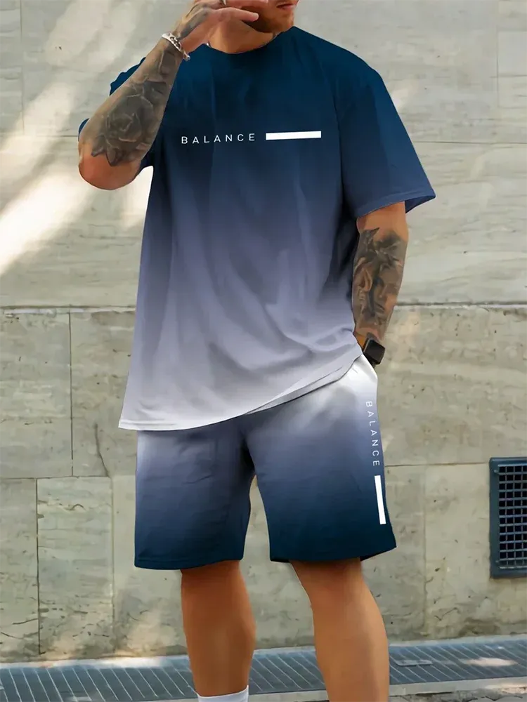 Hawaiian Style Men's T-Shirt & Beach Pants Set