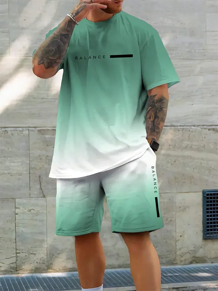 Hawaiian Style Men's T-Shirt & Beach Pants Set