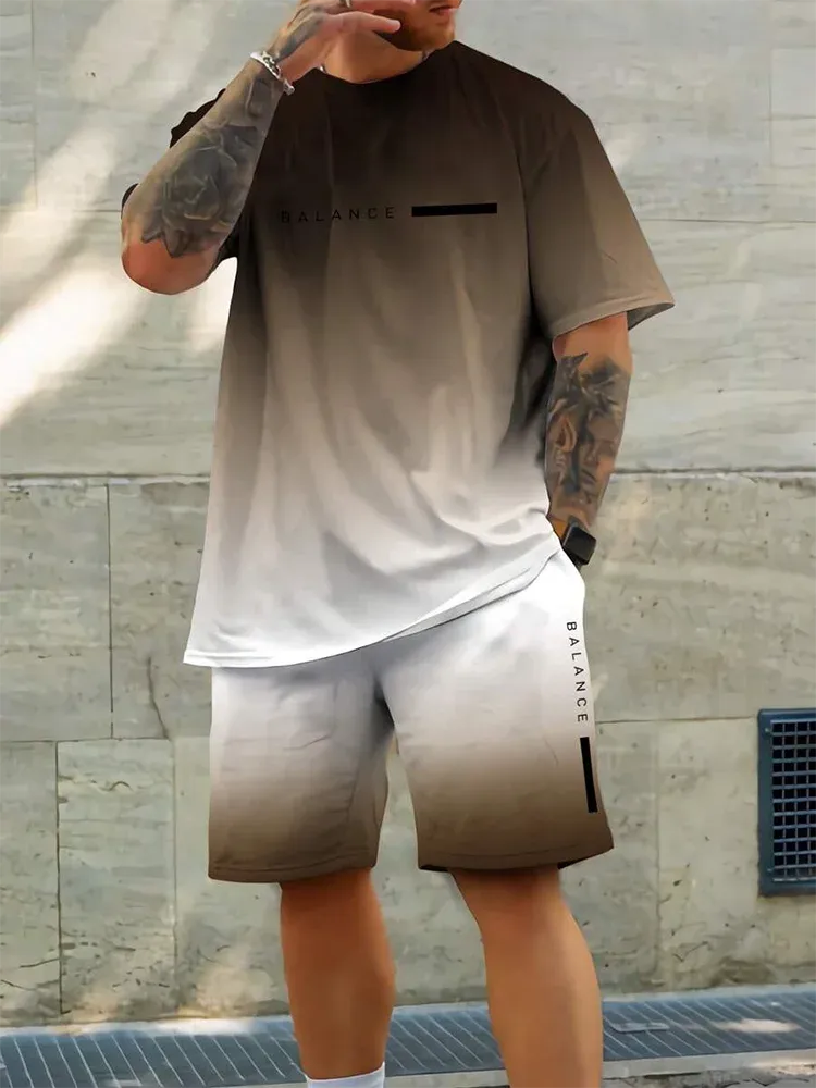 Hawaiian Style Men's T-Shirt & Beach Pants Set