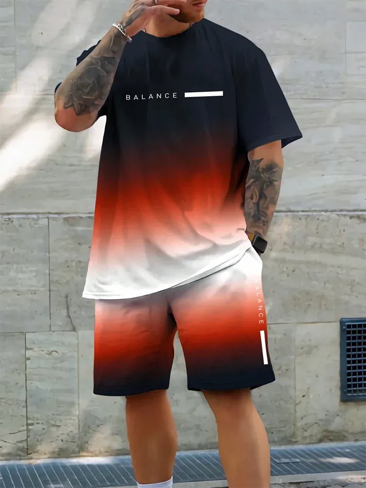 Hawaiian Style Men's T-Shirt & Beach Pants Set