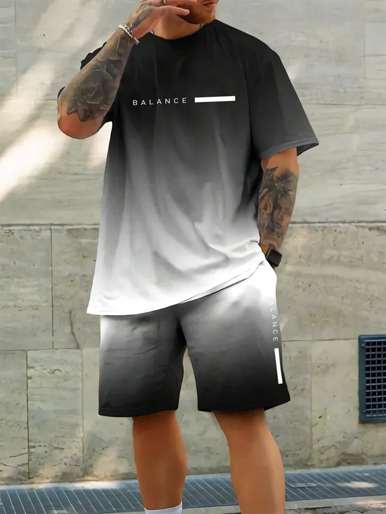 Hawaiian Style Men's T-Shirt & Beach Pants Set