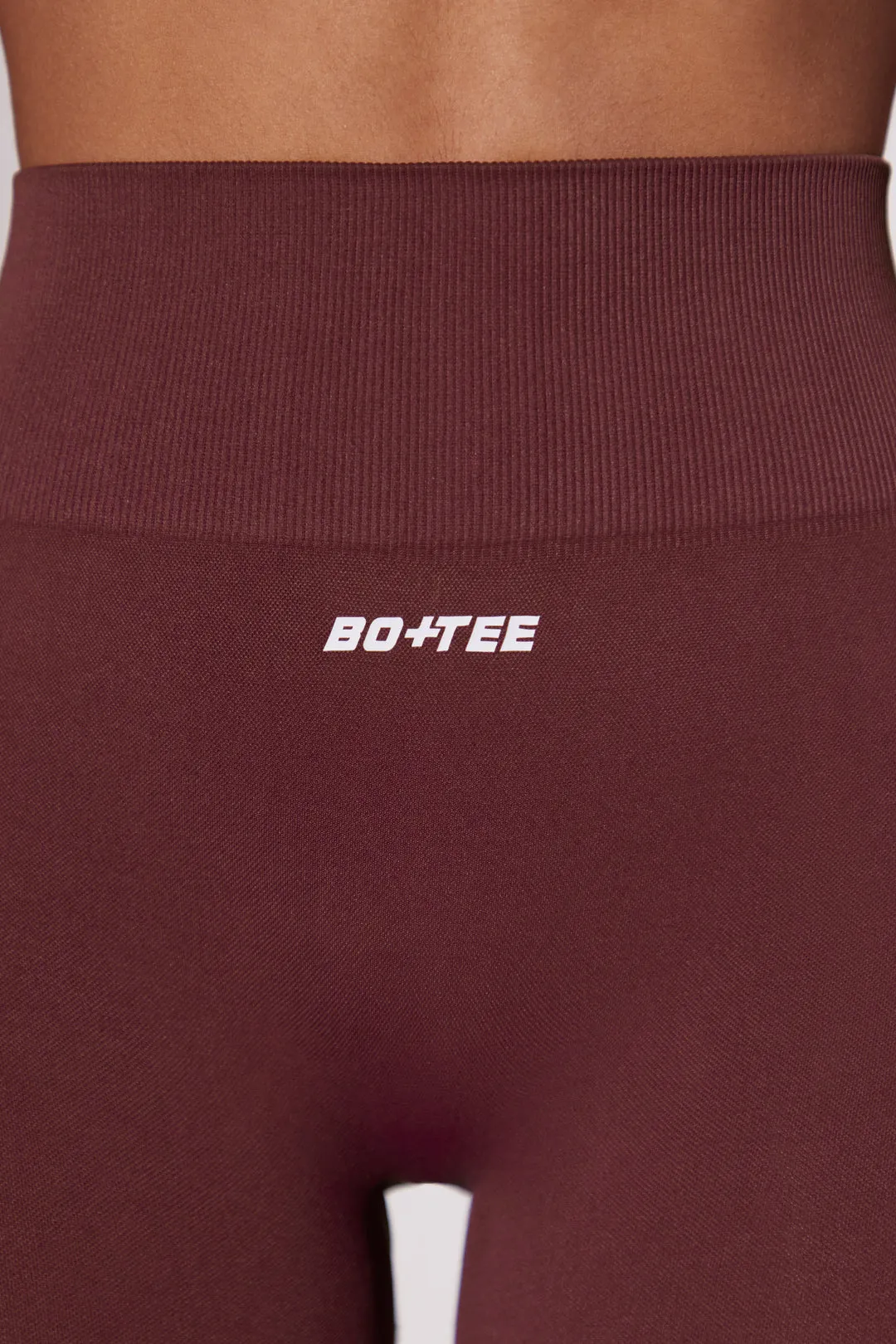 High Waist Super Sculpt Biker Shorts in Burgundy