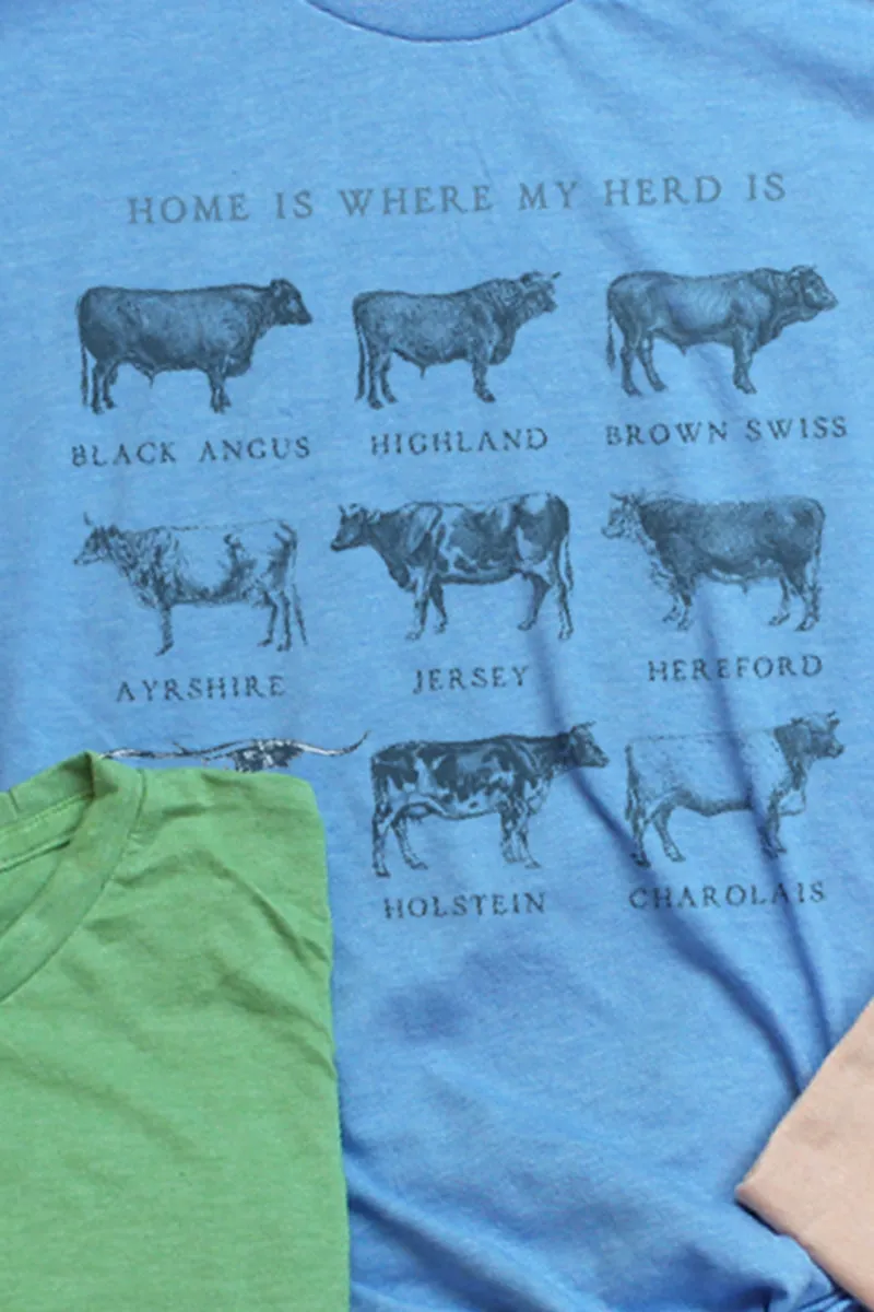 Home Is Where My Herd Is Unisex Poly-Rich Blend Tee