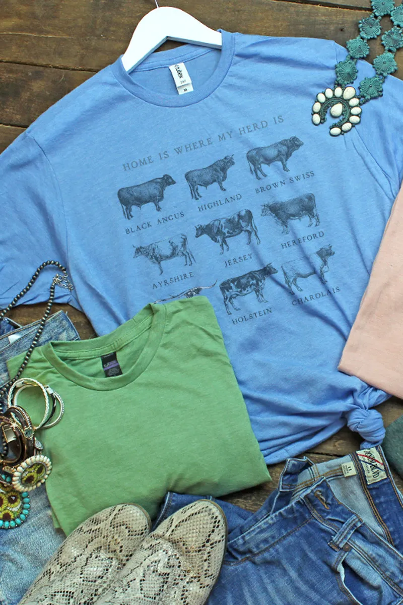 Home Is Where My Herd Is Unisex Poly-Rich Blend Tee