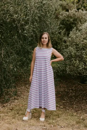 Home-lee Bella Dress - Orchid Stripes
