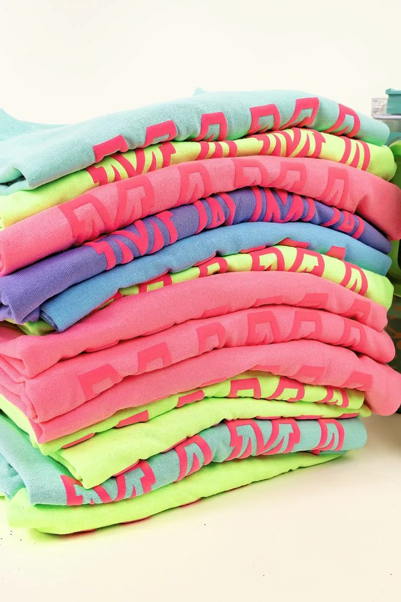 Hot Pink Mama Varsity Puff Vinyl Dri-Power 50/50 Tee