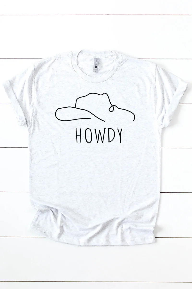 Howdy Cowboy Hat Tri-Blend Crew Tee