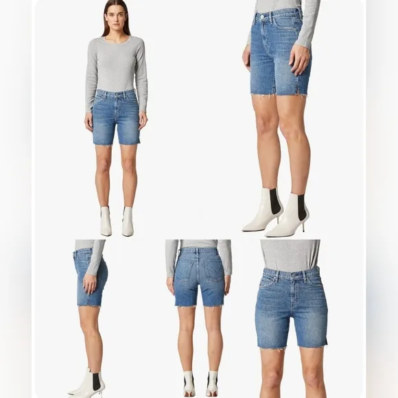 Hudson Hana Biker Bermuda Jean Denim Shorts Size 30