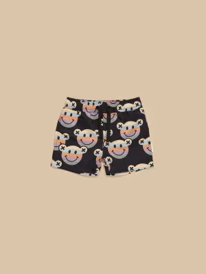 Hux - Smiley Bear Swim Trunks - Black