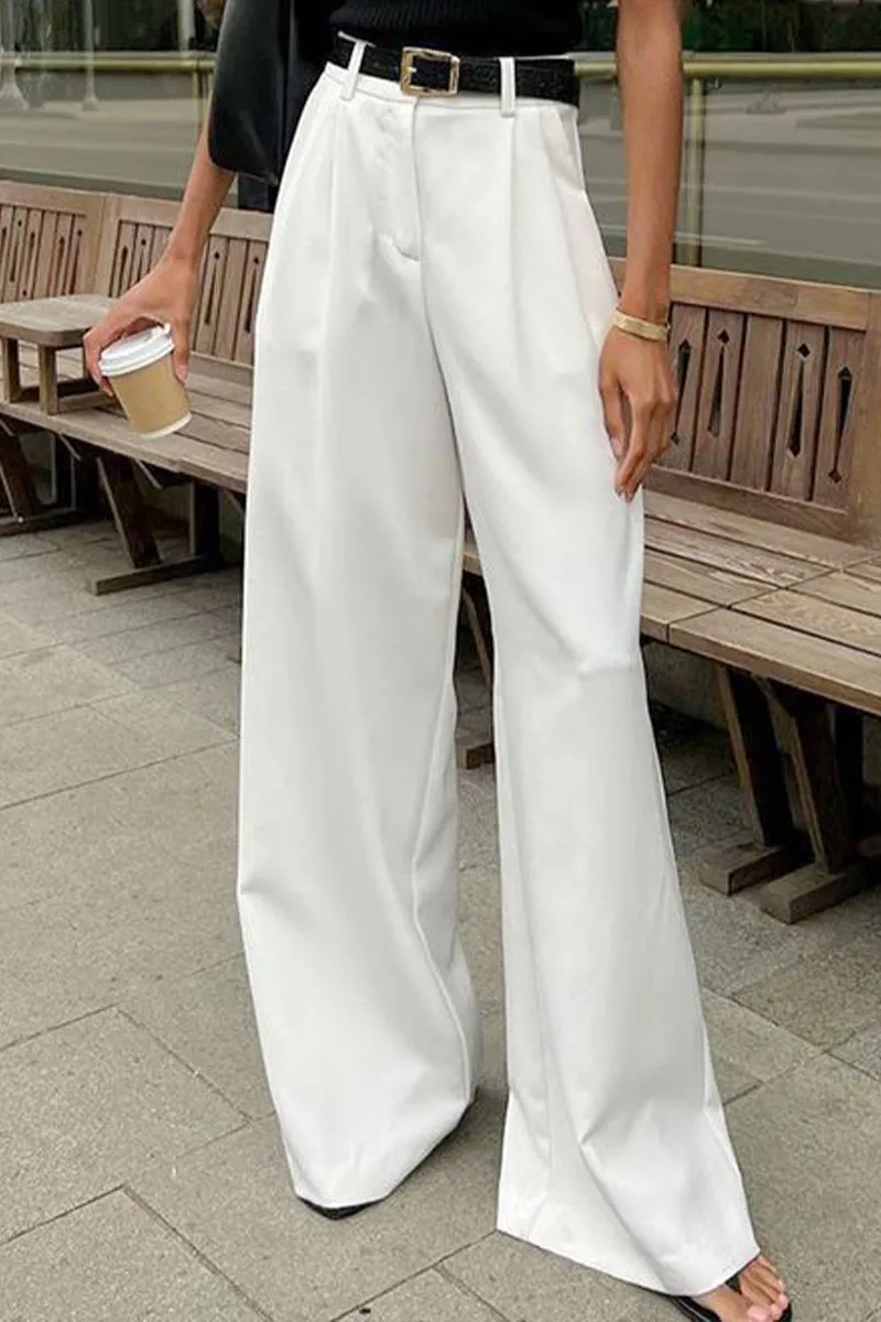 HWT1078 Chic Wide-Leg Trousers Pant