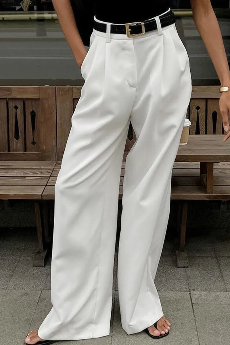 HWT1078 Chic Wide-Leg Trousers Pant