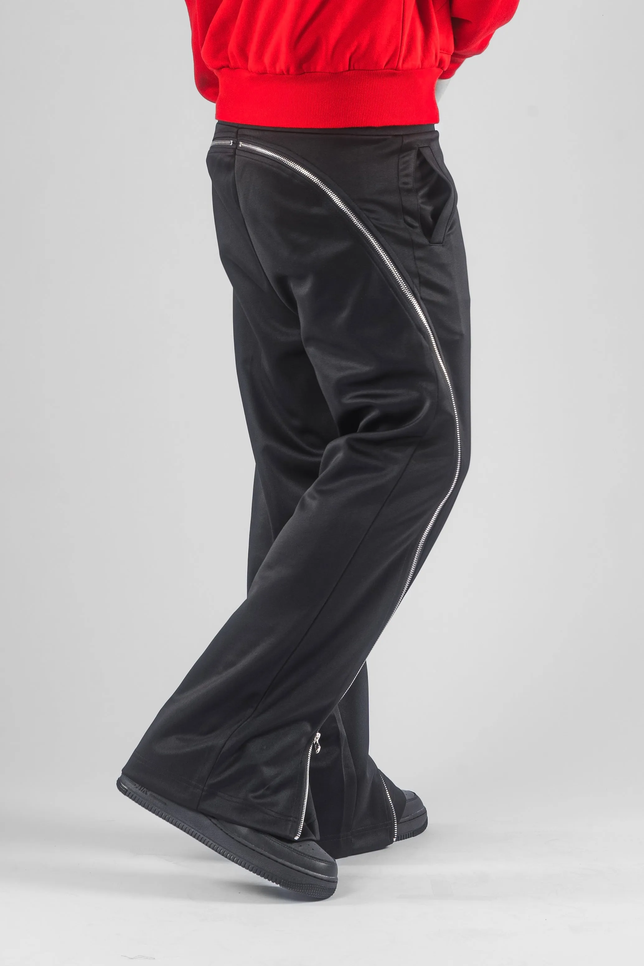 HYBRID ZIP FLARE TROUSERS