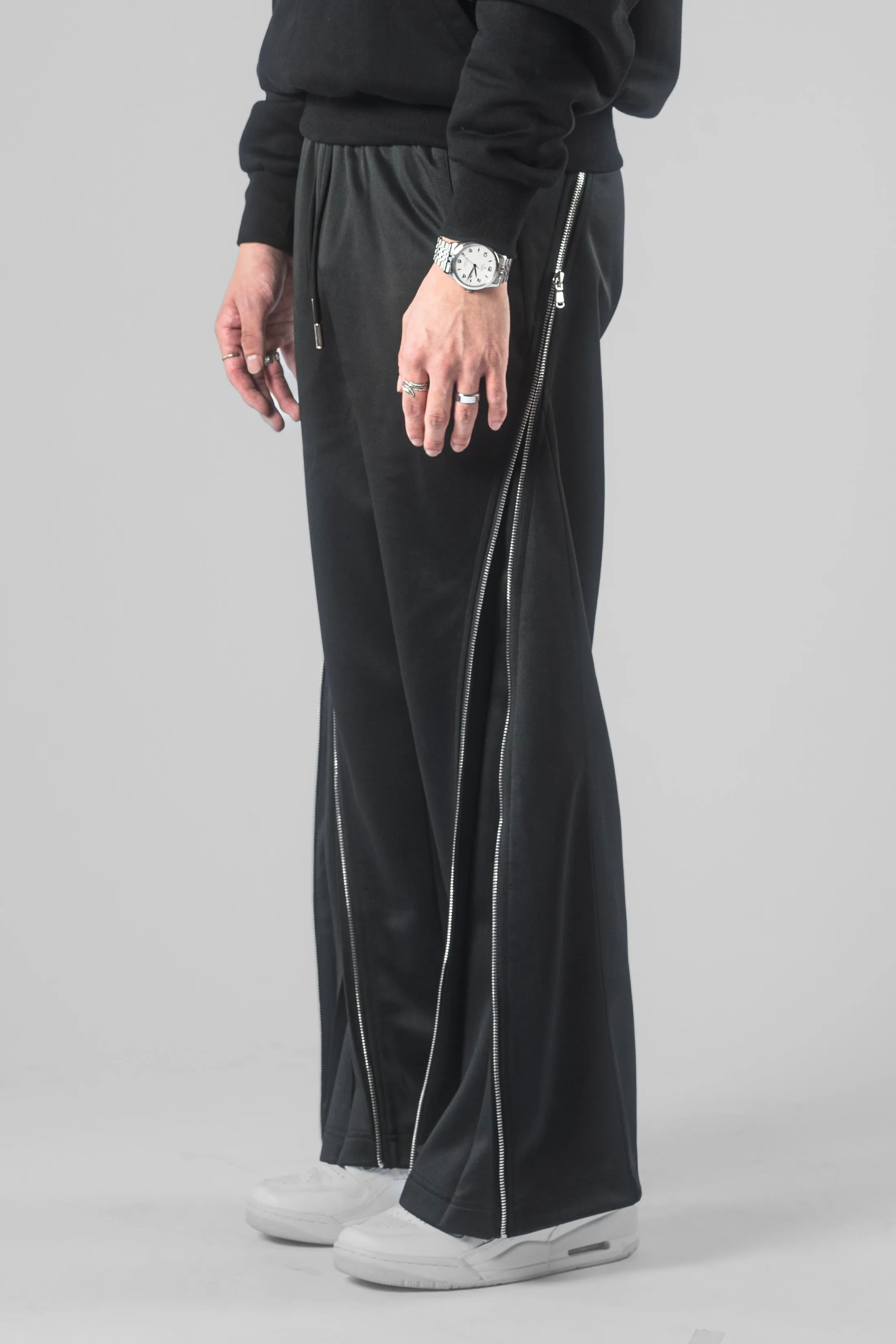 HYBRID ZIP FLARE TROUSERS