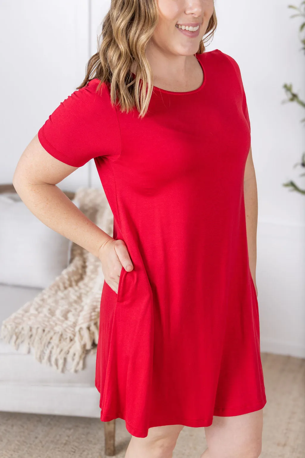 IN PRODUCTION Roxy Swing Tunic Dress - Red