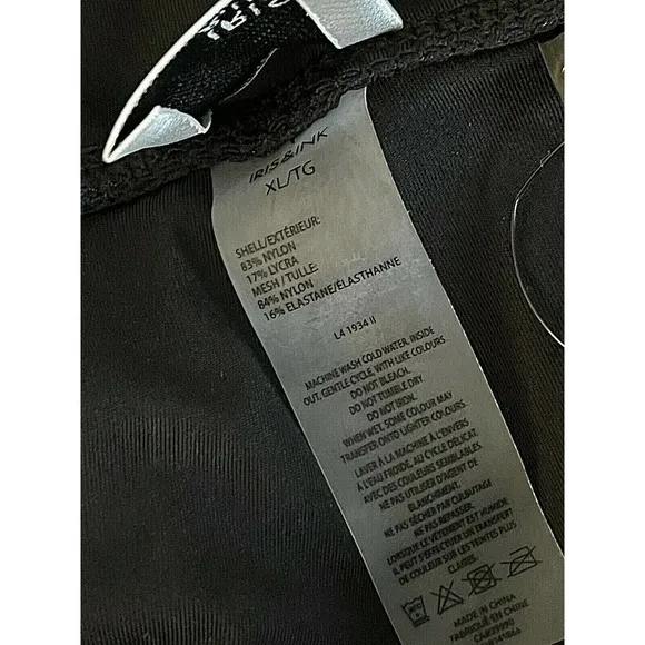Iris &amp; Ink Size XL Black Mesh Panel Biker Shorts- New