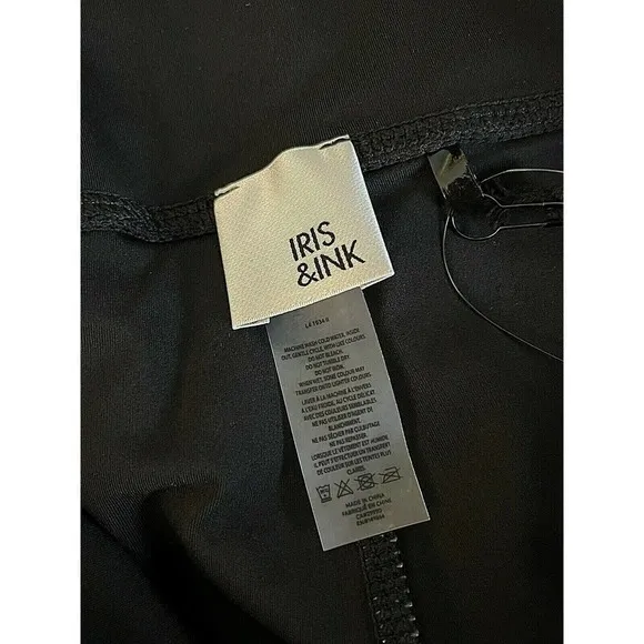 Iris &amp; Ink Size XL Black Mesh Panel Biker Shorts- New